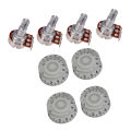 4x 500K POTS Guitar Volume Tone Potentiometer and Knobs Gold Control Switch.