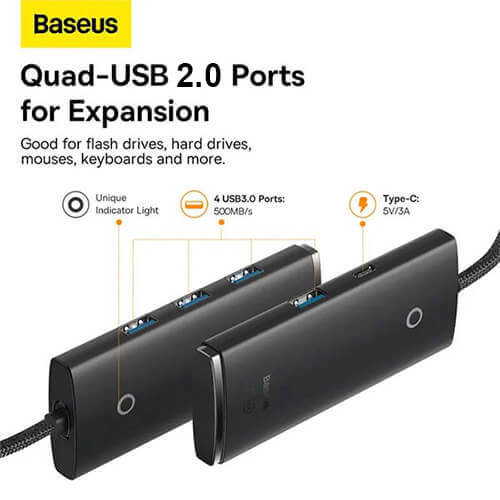 BASEUS%20USB%20Hub%204%20in%201%20HUB%20Multi%20USB%202.0%20Adapter%20With%20USB%20C%20Port%20Splitter%20-%20Image%206