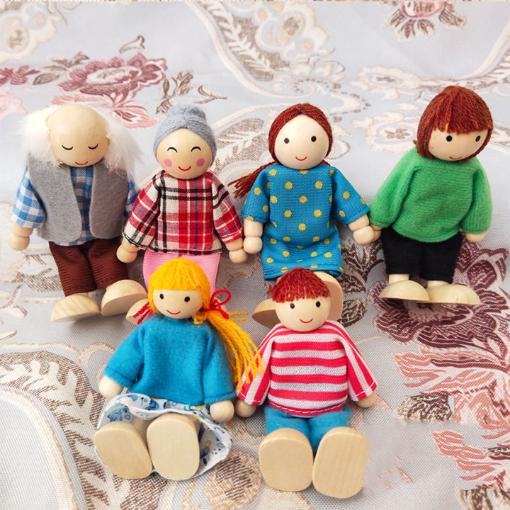 7Pcs/Set%20Cartoon%20Family%20Wooden%20Movable%20Jointed%20Doll%20Parent-child%20Toys%20Kids%20Gift%20-%20Image%208