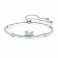 Swarovski Gradient Black Blue Swan Bracelet Women's Swarovski Elements Crystal Blue Swan Pull Shrink Bracelet.
