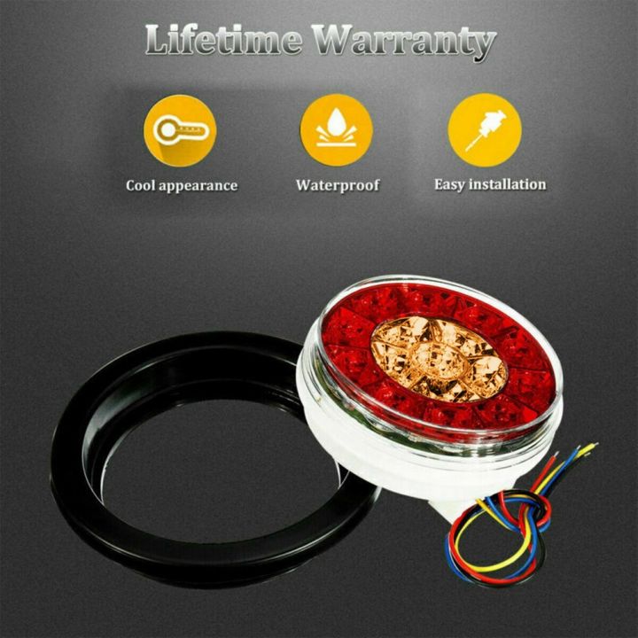2X%20Round%204Inch%20Red/Amber%20LED%20Truck%20Trailer%20Tail%20Lights%20Brake%20Lights%20-%20Image%203