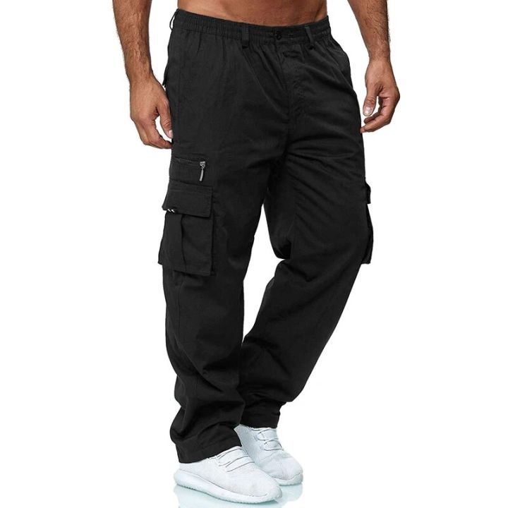 New%20Men%20Cargo%20Pants%20Summer%20Button%20Zipper%20Stretch%20Waist%20Loose%20Trousers%20Casual%20Multi-Pocket%20Straight%20Pants%20Sports%20Outdoor%20Wearing%20-%20Image%205
