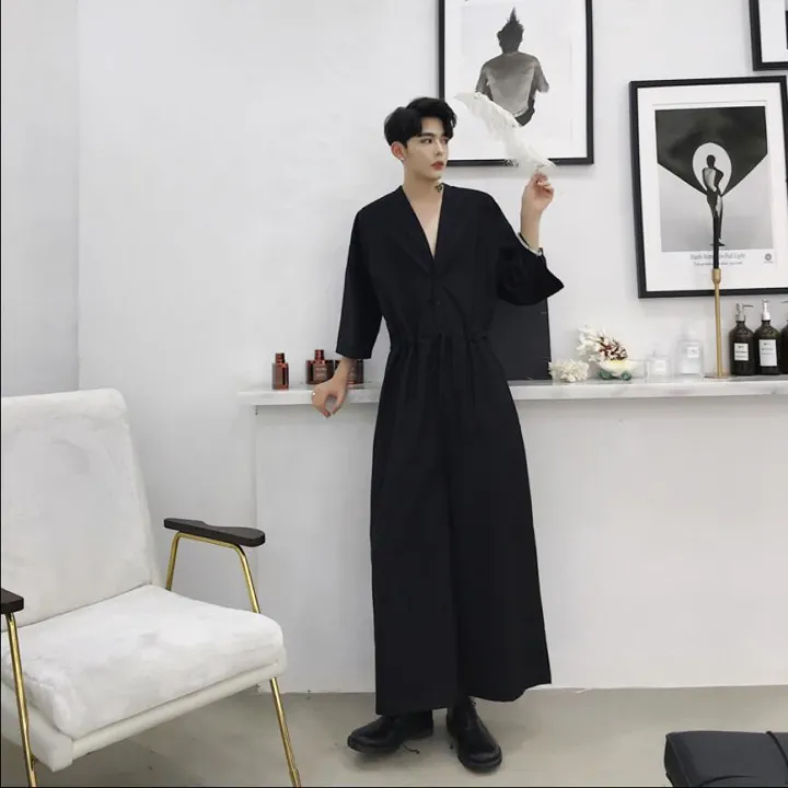 New%202021%20Men%20Casual%20Jumpsuit%20Overalls%20Male%20One%20Piece%20Long%20Sleeved%20Loose%20Jumpsuit%20Hair%20Stylist%20Youth%20Tooling%20Wide%20Leg%20Pants%20-%20Image%205