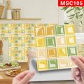 10Pcs 10X10cm Mosaic Tiles Paper Lifelike Wall Stickers Kitchen Bathroom Waterproof Self-Adhesive 3D Magic Pattern Wallpaper. 