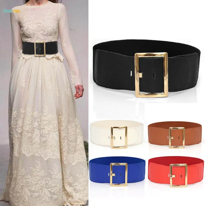 Women's%20Stretch%20Belt%20Metal%20Buckle%20Women%20Wide%20Waist%20Belt%20for%20Dress%20Coat%20Women%20Red%20-%20Image%203