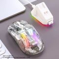 Attack Shark X2PRO Luminous 2.4G Wireless Bluetooth Three-Mode Mouse Electronic Competition Transparent Mouse With Screen Base.