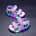 Kuromi Baby Girls' Sandals Summer Children's Cartoon Princess Shoes Little Girl's Led Lighted Shoes Korean Style Cute Sandals.