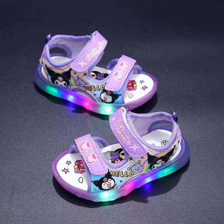 Kuromi%20Baby%20Girls'%20Sandals%20Summer%20Children's%20Cartoon%20Princess%20Shoes%20Little%20Girl's%20Led%20Lighted%20Shoes%20Korean%20Style%20Cute%20Sandals%20-%20Image%207