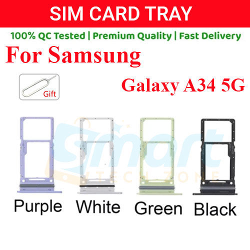 Samsung Galaxy A34 5G Sim Tray Micro SD Card Slot with Sim Ejector Pin Replacement Part