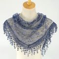New Women Triangle Scarf Church Prayer Shawl Embroidered Lace Veil Floral Tassel Veils mantillas for the Church's Tassel Scarve. 