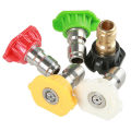 1/4 Quick Connect Rotary Coupler Adjustable Adapter with 5 Spray Nozzles Copper Connection for High Pressure Car Washer.