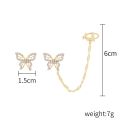 Trendy Butterfly Ear Cuff Stud Earrings for Girls Simple Stylish - Earrings for Women New Collection/ Fashionable Clip Earrings for Girls - Ear Hook Rhinestone Chain Ear Clips Pierced Earring for Women.
