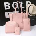 (New)4pc Women Emboed Leather Handbag Lady Houlder Bag Tote Pure Meenger atchel et. 