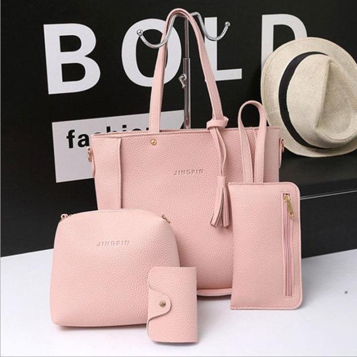 (New)4pc%20Women%20Emboed%20Leather%20Handbag%20Lady%20Houlder%20Bag%20Tote%20Pure%20Meenger%20atchel%20et%20-%20Image%202