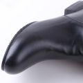 WinterWoman Shoes Boots Platform Rubber Boots Black White Low Heel Knee Boots Autumn Lady Heel Shoes Knee High Shoes.