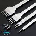 Lacing Stitching Chisel Set 4mm for Leather 1/2/4/6 Prong Perforate. 