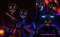 Dual color luminous mask LED party horror mask nightclub ghost face luminous mask. 