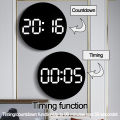 Qiunery LED Wall Clock With Remote Control Auto Dimming 10 Level Brightness Digital Alarm Clock For Home Farmhouse Office. 