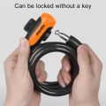 (New)Bicycle Portable Anti-theft Lock Steel Cable Lock with Lock Frame, Style:A Style 100cm Black.