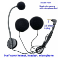 Motorcycle Helmets Intercom Mic Headset 2 Speakers 32Ω Microphone for Half-Motorcycle Helmet Elbow Plug. 