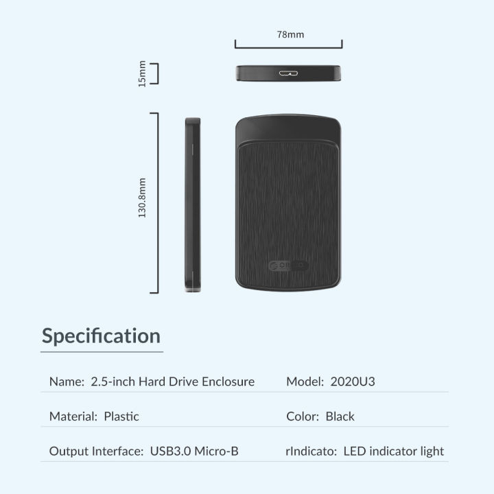 ORICO%202020U3%20Plastic%20USB3.0%202.5%20inch%20SATA%20SSD%20Hard%20Drive%20Case%20Support%204TB%20Mobile%20External%20HDD%20Enclosure%20Box%20High%20Speed%20-%20Image%208