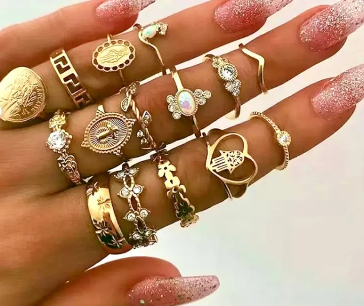 Gold%20Unique%20Vintage%20Beautiful%20Ring%20Set,%2015%20Piece%20Ring%20Jewellery%20Set,%20Girls%20Rings,%20Cute%20Rings,%20Gold%20Rings,%20Stunning%2015%20piece%20Gold%20Ring%20Set%20-%20Image%202