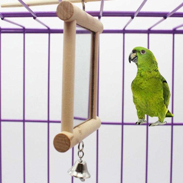 Bird Stand Perch Toy - 360° Rotating Wooden Perch For Small/Medium Birds (Parakeets, Cockatiels, Conures)