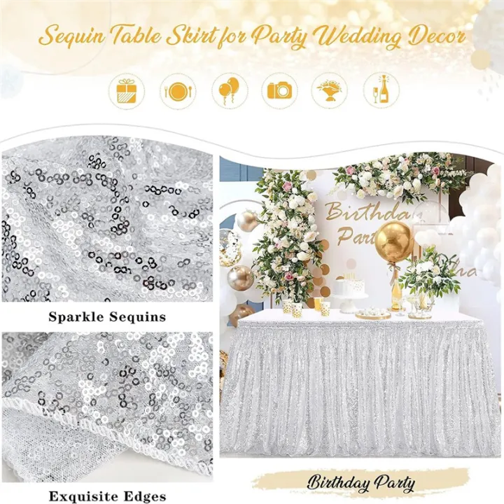 6Ft%20Table%20Skirt%20for%20Round%20Rectangle%20Square%20Table%20Sequin%20Tablecloth%20for%20Birthday%20Party%20Family%20Baby%20Shower%20Durable%20Silver%20-%20Image%204