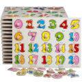 Big Size Baby Montessori Wooden Number Puzzle Hand Grab Board Set Educational Toys Infantile Cartoon Number Letter Math Puzzle Kids Gift.