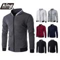 KB New High Quality Plush Zip stand collar casua Jacket Men's Street Windbreaker Coat Men Hot Casual Outer Wear Thick.