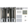 CHUANGDIAN Manual Soap Dispensers with Double Sided Foam Tape Wall-mounted Three Chamber Shampoo Box Shampoo Shower Gel Liquid Soap Dispensers Rest Room Washroom Toilet Soap Dispenser & Holder 200ml*3.
