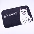 Cartoon Animal Cat Go Away Printing Doormat Flannel Home Decoration Non Slip Floor Mat Cat Door Mat Carpets.