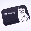 Cartoon Animal Cat Go Away Printing Doormat Flannel Home Decoration Non Slip Floor Mat Cat Door Mat Carpets. 