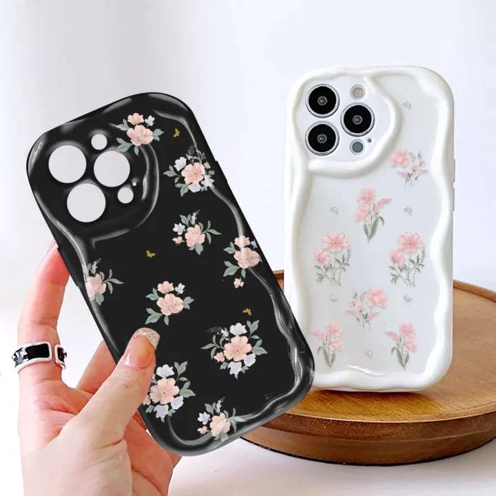 YYDS%20for%20OPPO%20A60%20Back%20Cover%20Pink%20Flowers%20Case%20Cream%20Texture%20Wavy%20Edge%20Soft%20Silicone%20Mobile%20Cover%20-%20Image%204