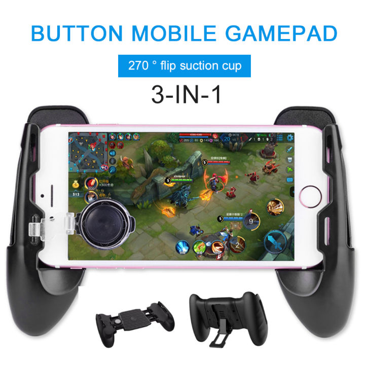 3 in 1 Trigger Controller Mobile Phone Game Controller Joystick iPhone/Android Compatible Portable Gamepad Aim Button Shooter
