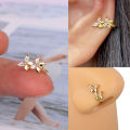 1Pcs New Crystal Zircon Butterfly Clip On Nose Ring Flower Nose Piercing Clip On Earrings Nose Clip Piercing Jewelry. 