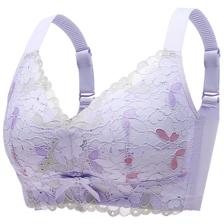 Latex%20Lace%20Underwear%20Women's%20Oversized%20Women's%20Big%20Chest%20Small%20Push%20up%20Breast%20Holding%20Wireless%20Seamless%20Beautiful%20Back%20Bra%20-%20Image%205