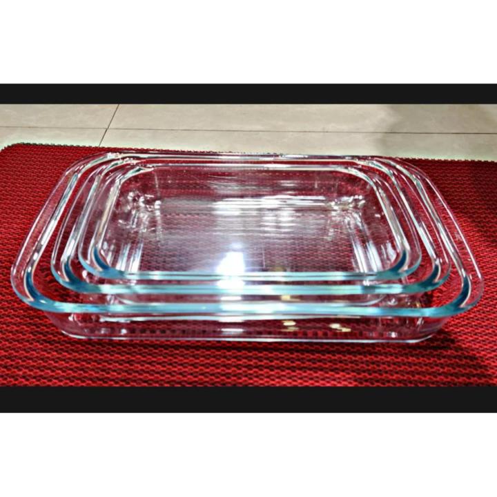 Pyrex Oven Proof Glass Serving Dish - Transparent 3 Pcs Set - Serve And Bake In Style With Pyrex Glass Dish Set