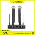 Gooermi-KU202 Wireless Microphone System Karaoke Microphone With Receiver Volume Control For Singing Stage.