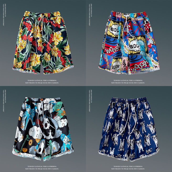 Summer%20flower%20shorts,%20men's%20loose%20plus%20size%20Hawaiian%20beach%20pants,%20large%20pants,%20trendy%20brand%20quick-drying%20pants,%20couple%20cropped%20pants%20-%20Image%203