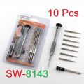 Precision Screwdriver Set 10 in 1 Repair Tool Kit With Magnetic Steel Bits Precision Aluminum Handle and Steel Long Shaft Repair Precision Screwdriver Set. 