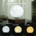 T30 Levitating Moon Lamp Night Light Floating 3D Printing LED Moon Lamp with Wooden Base and Magnetic with 3 Colors. 