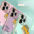 For Redmi Note 9 Back Cover Luxury 6D Plating Lovly Girl Side Pattern Soft Silicone Square Mobile Phone Case.