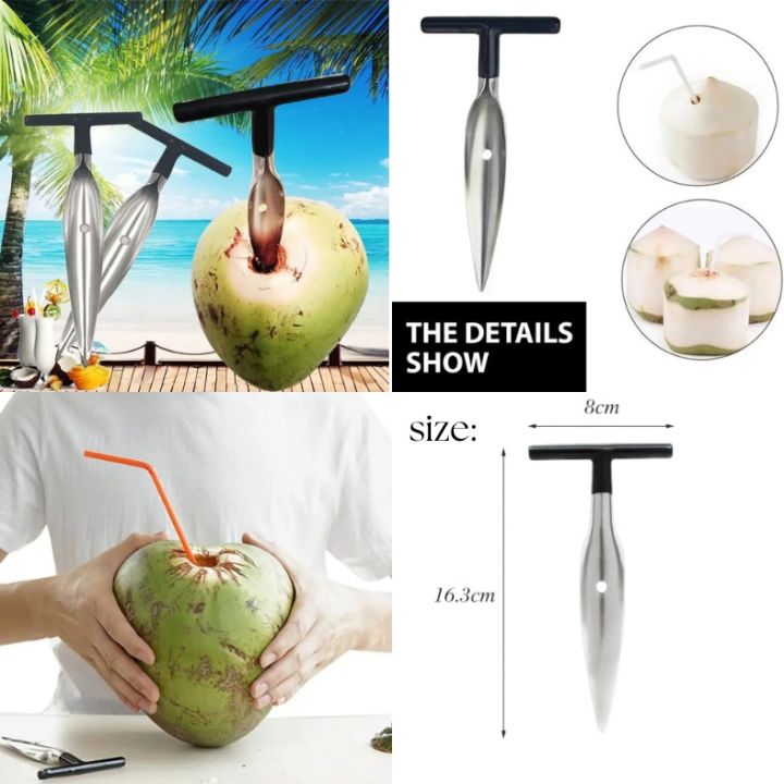 1PC Stainless Steel Coconut Opener Special Tool for Coconut Shell Cover Opening Coconut Opener Opening Hole Hole Opener