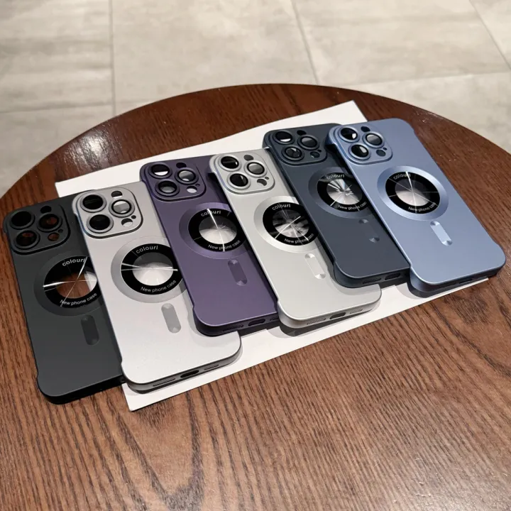 HOCE%20Metallic%20Frameless%20Logo%20Hole%20Magnetic%20Phone%20Cases%20For%20iPhone%2012%2013%2014%2015%2016%20Pro%20Max%2014%2015%20Plus%20MagSafe%20Case%20With%20Lens%20Film%20Protector%20Luxury%20Ultra%20Thin%20Hard%20Back%20Cover%20-%20Image%209