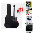 DARK DK-200B Semi Electric Guitar Basswood 6 Strings Folk Acoustic Guitar with Bag Picks. 