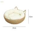 Cat Bed Basket Kennel Round Cat Scratch Mat for Small Dogs Large Cats Kitten 45cmx15cm. 