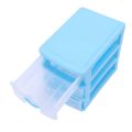 PDTYMWNG 2X Mini Translucent Drawer Type Plastic Storage Box（Blue 3 Layers）. 