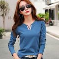 100% cotton long sleeve t shirt for women-tshirt for women.