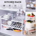 Normal Organizer Rack 37-66cm Length Adjustable Cabinet Storage Shelf Home Kitchen Bath. 